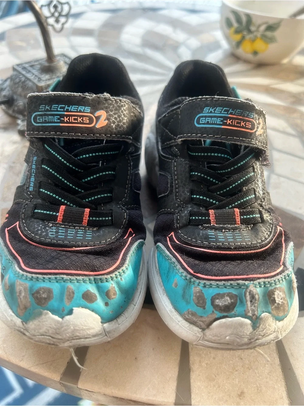 Sketcher Kids Black and White Game Kick size 13 Sneakers